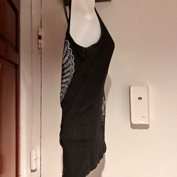 Tank Top rock in roll wings beaded crystal sequin gems stones guitar - Picture 3 of 5